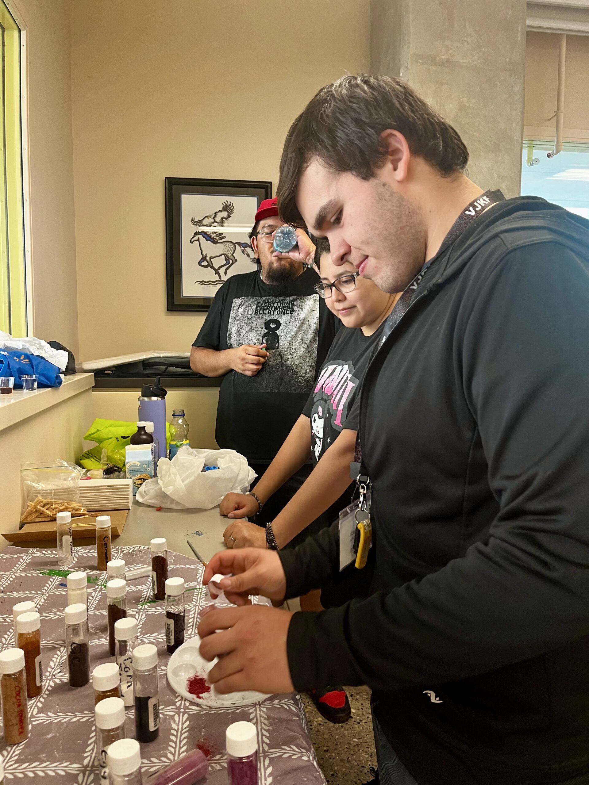 IMG_3061 Student mixing traditional paints